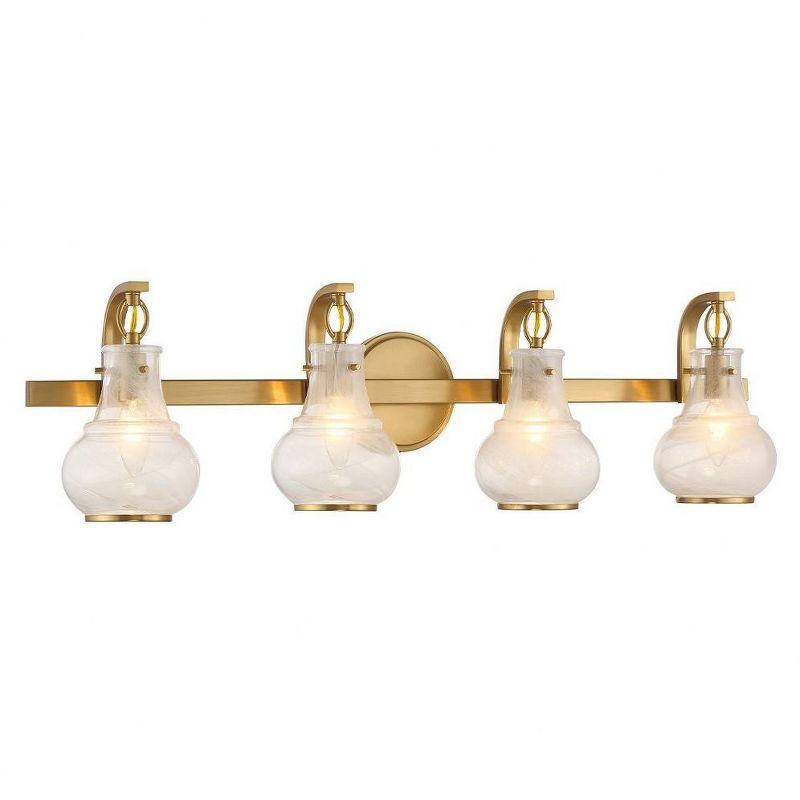 Savoy House Adams 4 - Light Vanity in  Warm Brass