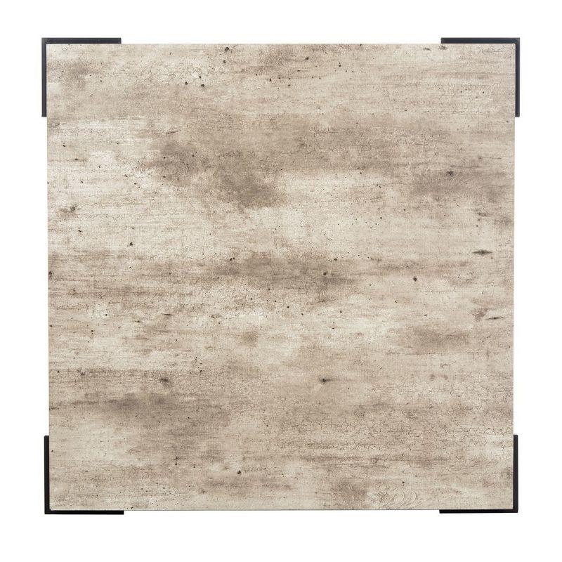 Eli Square Coffee Table - Light Grey Faux Concrete/Black - Safavieh