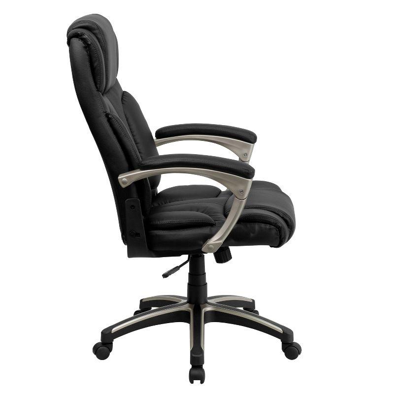 Flash Furniture Hansel High Back Folding Black LeatherSoft Executive Swivel Office Chair with Arms