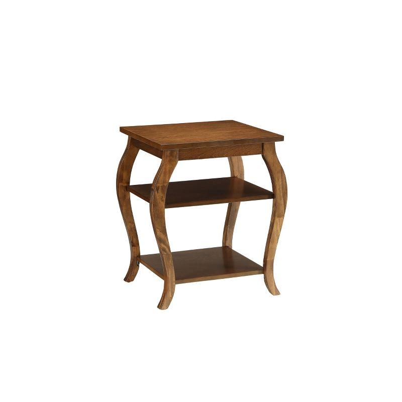 Versatile Becci Walnut End Table with Dual Open Shelves