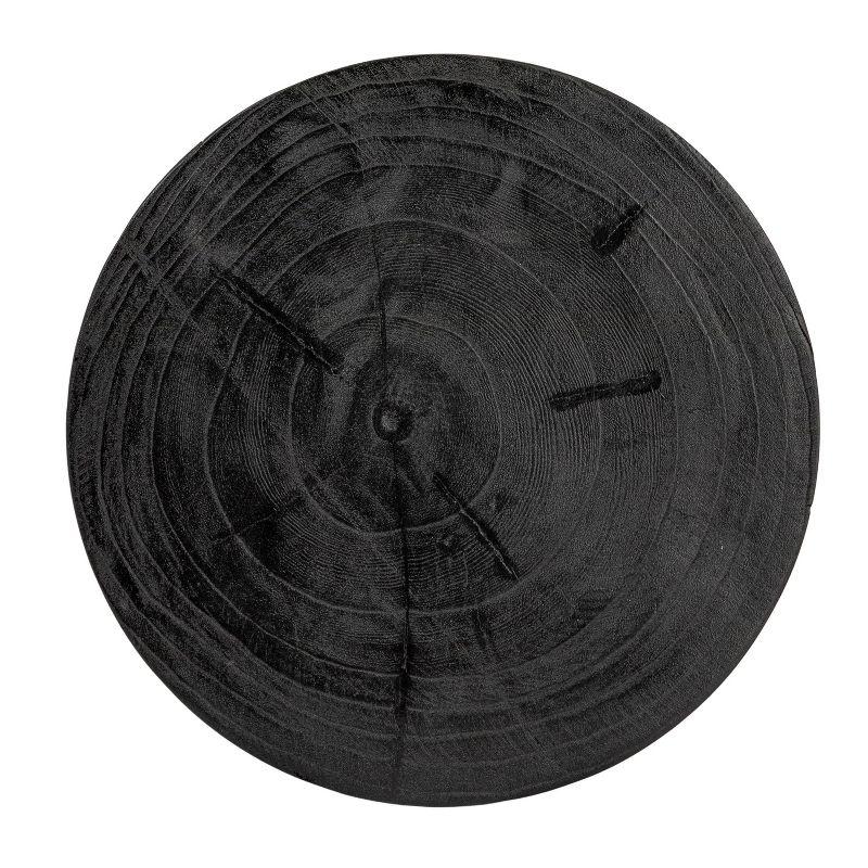 Storied Home Wood Carved Accent Table Matte Black