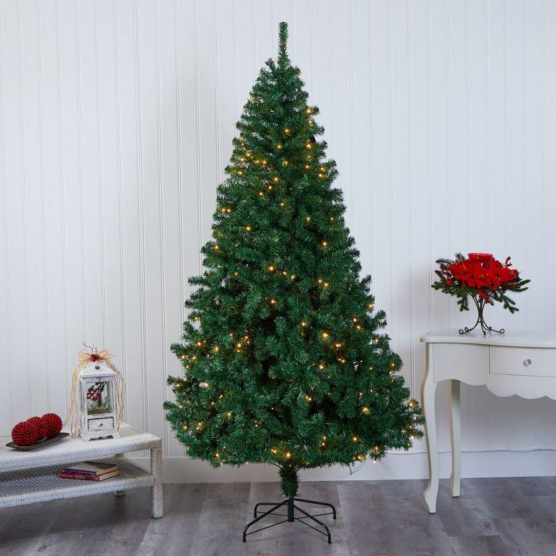 Nearly Natural 7.5-ft Northern Tip Pine Artificial Christmas Tree with 400 Clear LED Lights