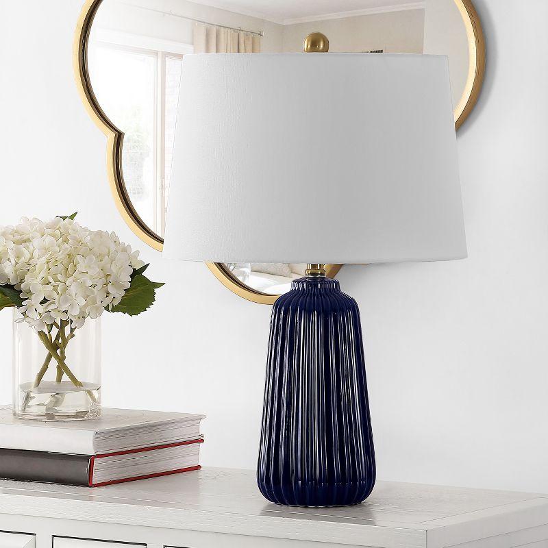 Sawyer Navy Blue 24" Modern Textured Ceramic Table Lamp