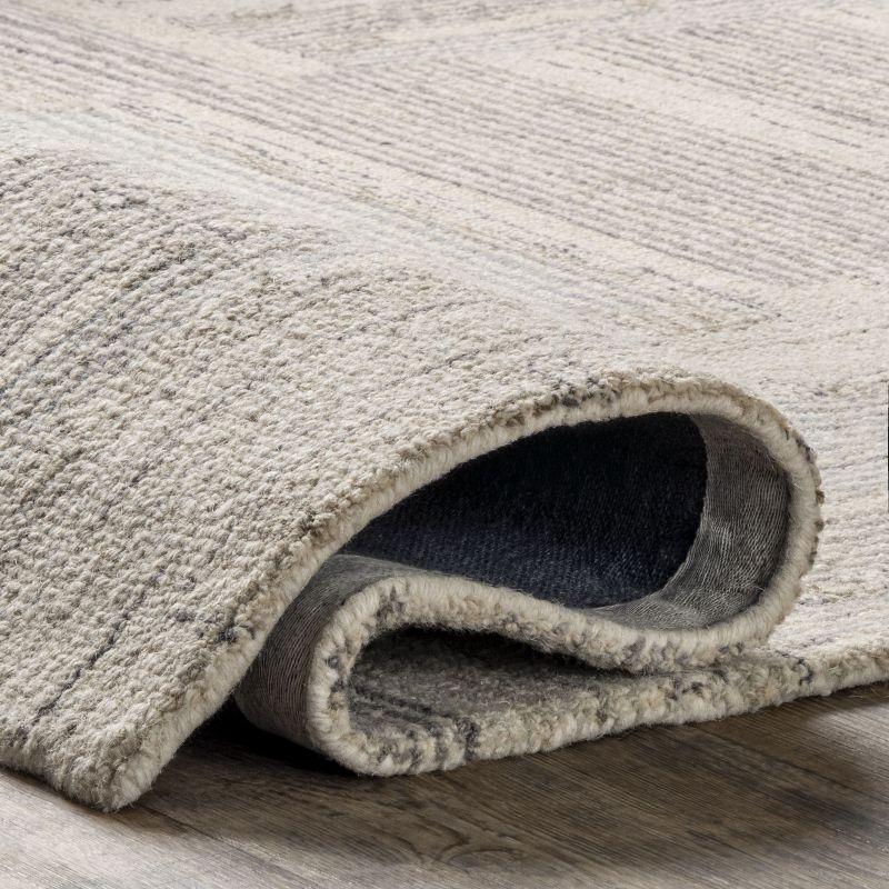 Nuloom Deco Striped Tile Wool Area Rug, 4' x 6', Light Grey