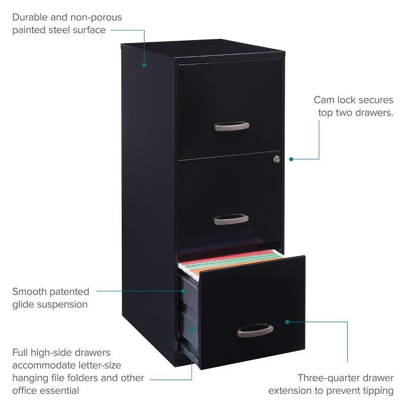 Hirsh Industries Space Solutions File Cabinet 3 Drawer - Black