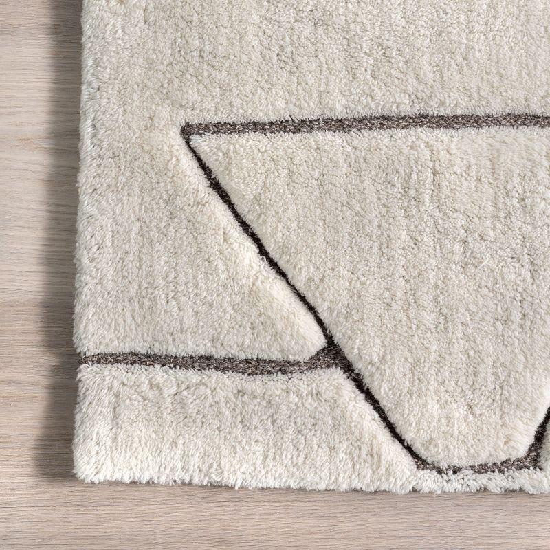 Nuloom Rasima Modern Geometric High-Low Wool Indoor Area Rug