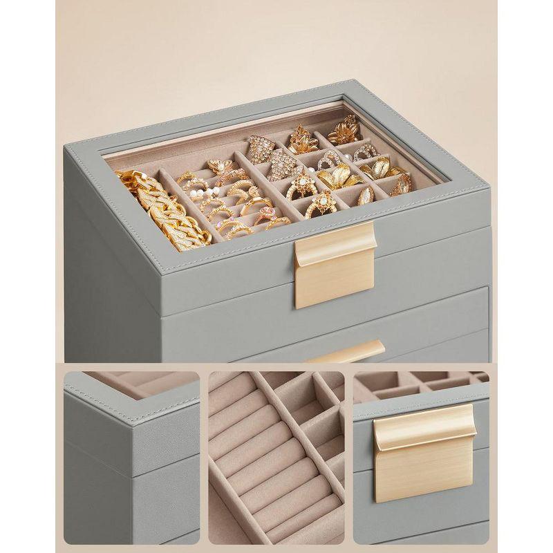 4-Layer Jewelry Box Accessory Organizer Large Jewelry Storage