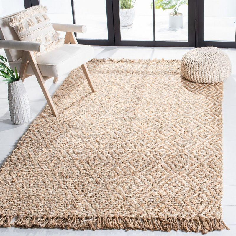 Derosier Natural Fiber Hand Woven Jute Geometric Rug