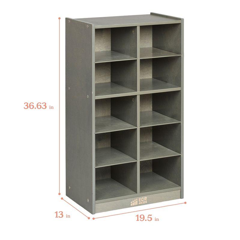 ECR4Kids 10 Cubby Mobile Tray Storage Cabinet, 5x2, Classroom Furniture