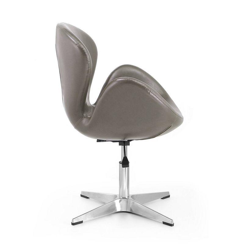Set of 2 Raspberry Faux Leather Adjustable Swivel Chairs Pebble - Manhattan Comfort