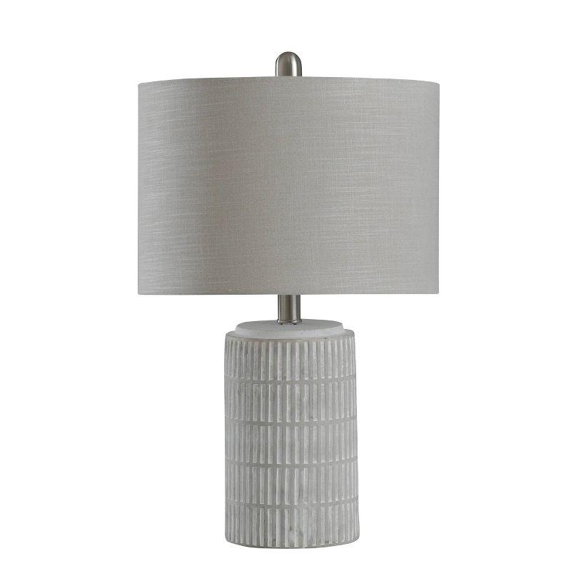 Joni Table Lamp Distressed Gray - StyleCraft: Ceramic Body, Polyester Drum Shade, UL Listed