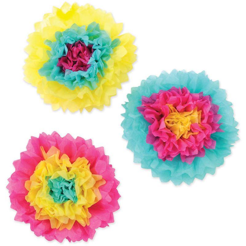 Beistle Tissue Flowers, 10", (6/Pkg) Multicolored