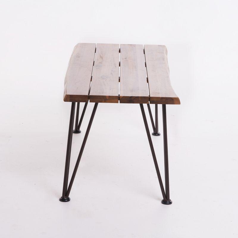 Zion Industrial Coffee Table: Weather-Resistant Acacia, Iron Frame - Christopher Knight Home