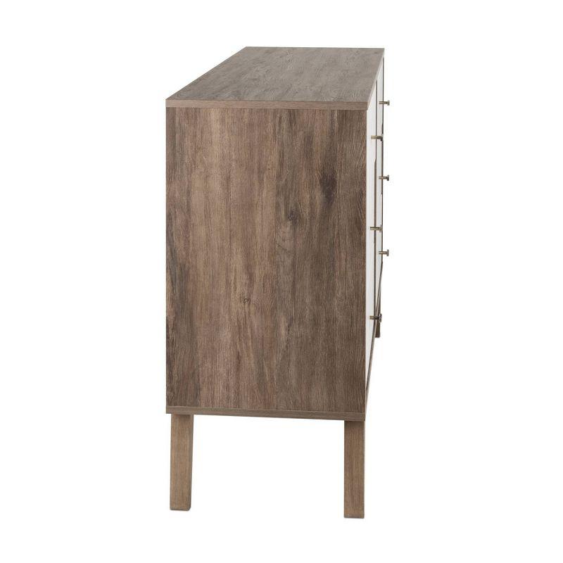 Milo Drifted Gray Mid-Century Modern 6-Drawer Dresser