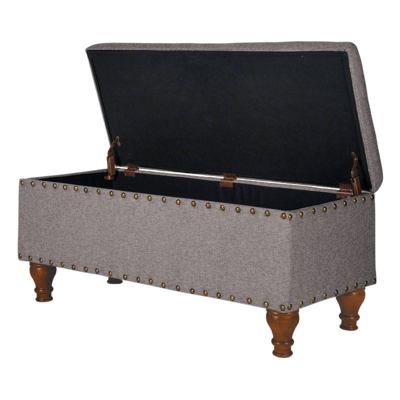 Large Storage Bench with Nailhead Trim - HomePop