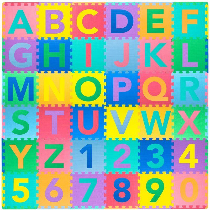 ProSource Multicolor Alphabet and Numbers Foam Play Mat 72" x 72"