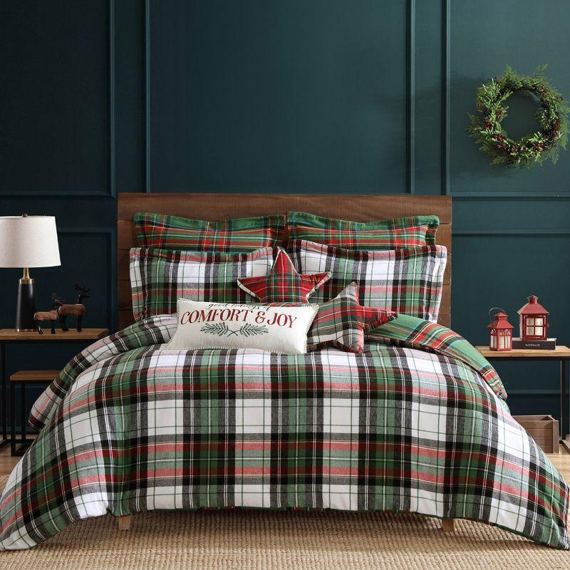 Spencer Plaid Green Cotton Euro Sham Set of 2