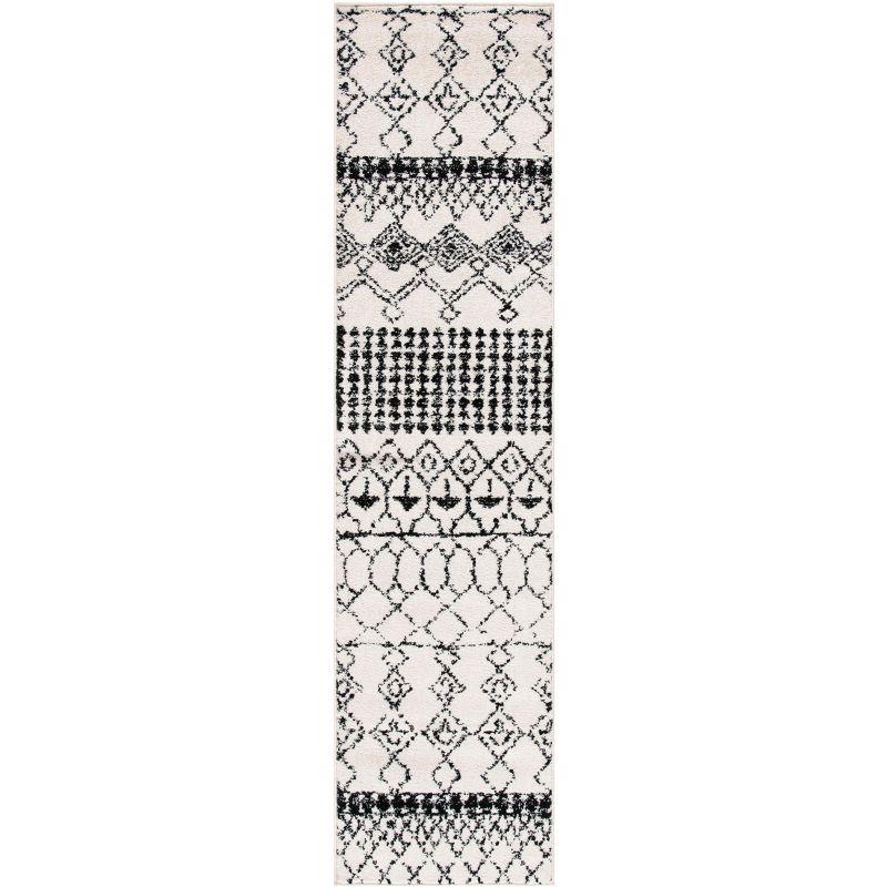 Tulum TUL229 Power Loomed Runner Rug - Ivory/Black - 2'x9' - Safavieh.