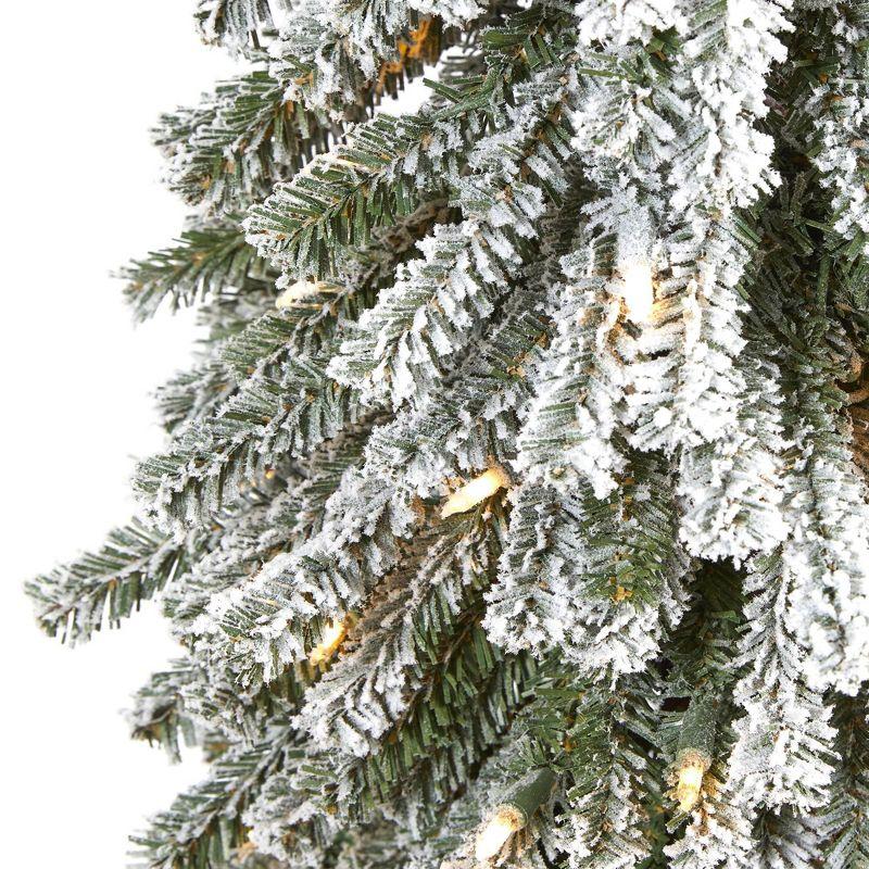 5ft Nearly Natural Pre-Lit Flocked Grand Alpine Artificial Christmas Tree Clear Lights