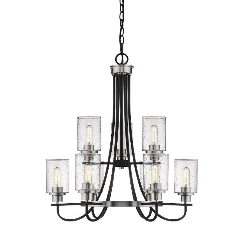 Clifton Matte Black and Brushed Nickel 9-Light Chandelier