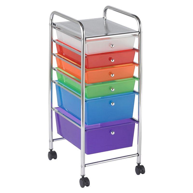 ECR4Kids 6-Drawer Mobile Organizer, Assorted, 1