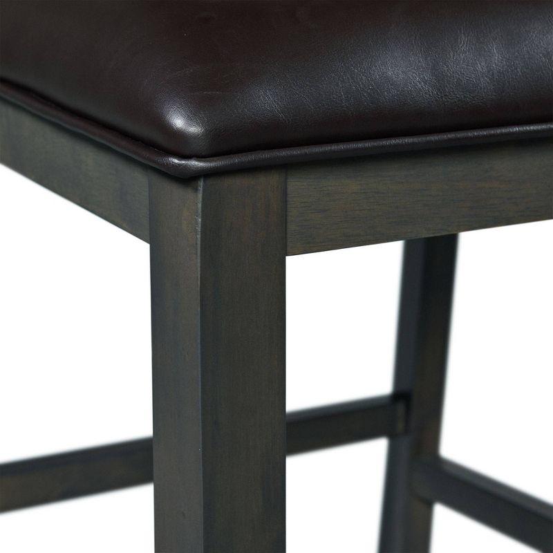 Set of 2 Taylor Faux Leather Counter Height Barstools Gray - Picket House Furnishings: Polyester Upholstery, MDF Frame, 300 lbs Capacity