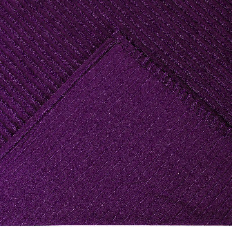 Full/Double Jullian Collection 100% Cotton Tufted Unique Luxurious Bold Stripes Design Bedspread Plum - Better Trends