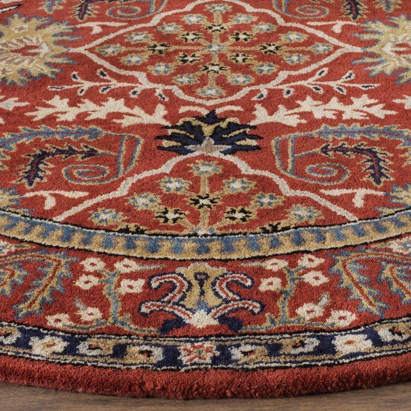 Antiquity AT64 Hand Tufted Area Rug - Red/Multi - 6' Round - Safavieh.