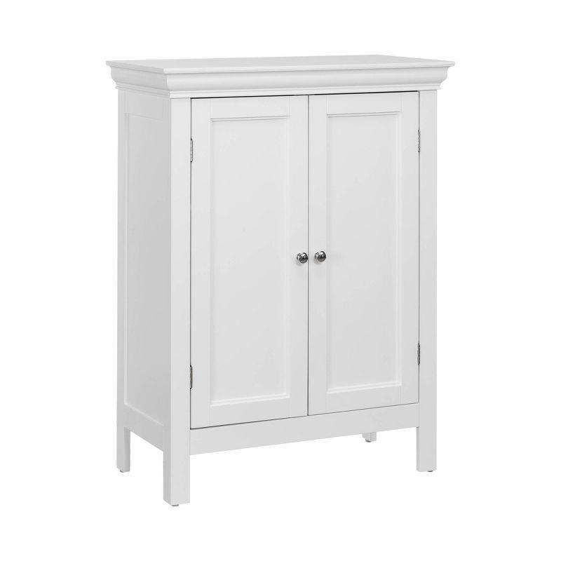 Teamson Home Stratford Freestanding Bathroom Cabinet with Two Doors White : Microfiber, Machine Washable, Non-Slip Backing