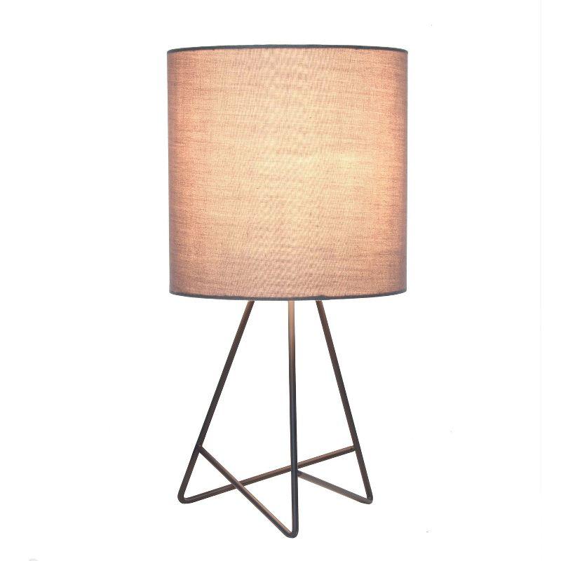 Down To The Wire Table Lamp with Fabric Shade Gray - Simple Designs