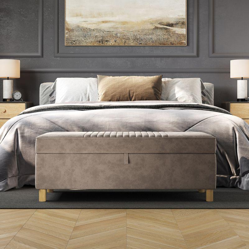 Lavish Home Upholstered Storage Ottoman with Lift Top