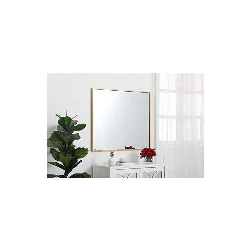 Elegant Blue Silver Rectangular Wall Mirror 30" x 36"