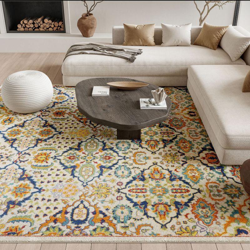 Nourison Allur Boho Indoor Area Rug Ivory Multicolor 6' x 9'