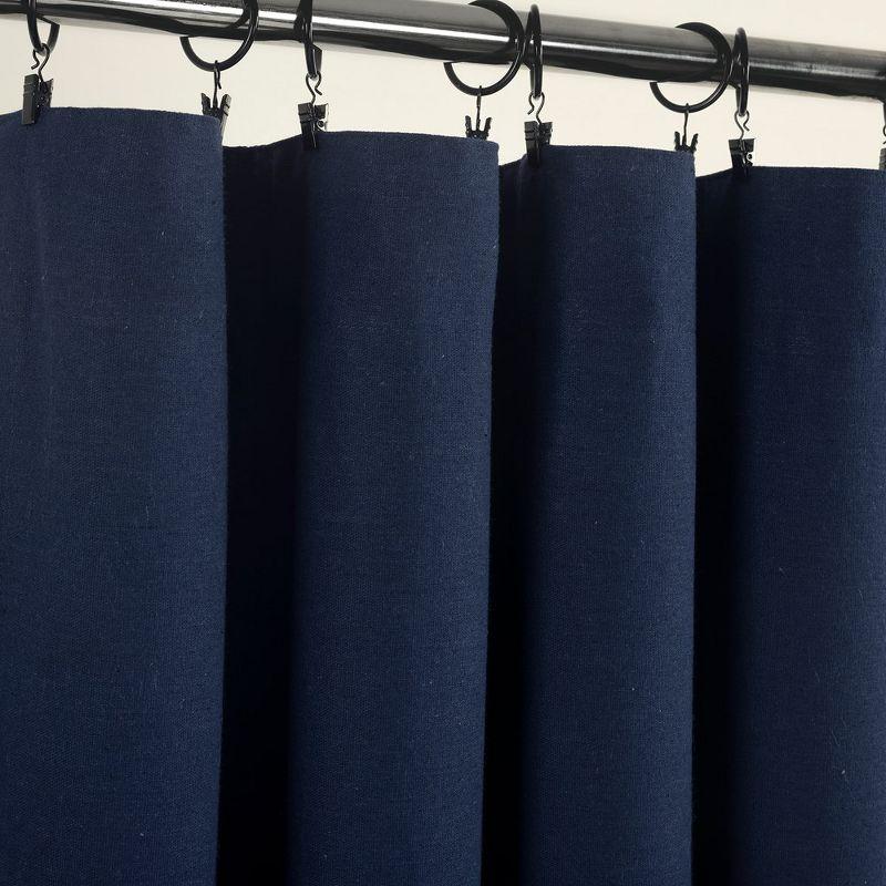 Lush Decor Linen Button Cotton Blend Blackout Thermal Rod Pocket Single Curtain Panel