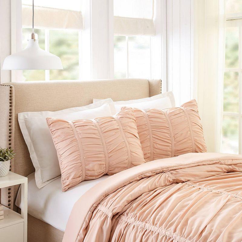 Modern Heirloom Emily Ruched Solid Textured Comforter Set