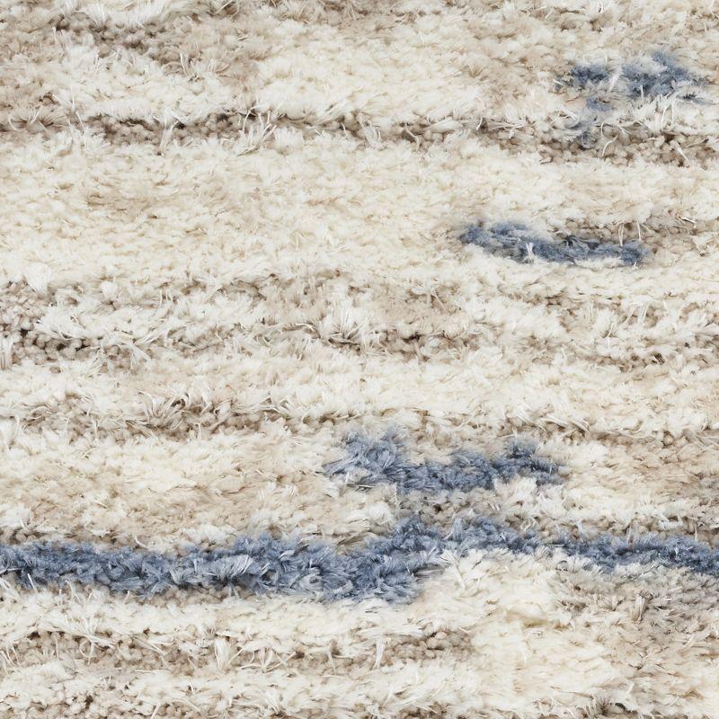 Serene Abstract Light Blue Shag Rug 6' x 9'