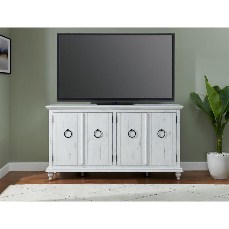 Martin Svensson Home Garden District Rustic White Solid Wood 65" TV Stand