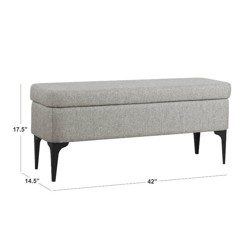 Large Modern Storage Bench Sustainable Gray Woven - HomePop