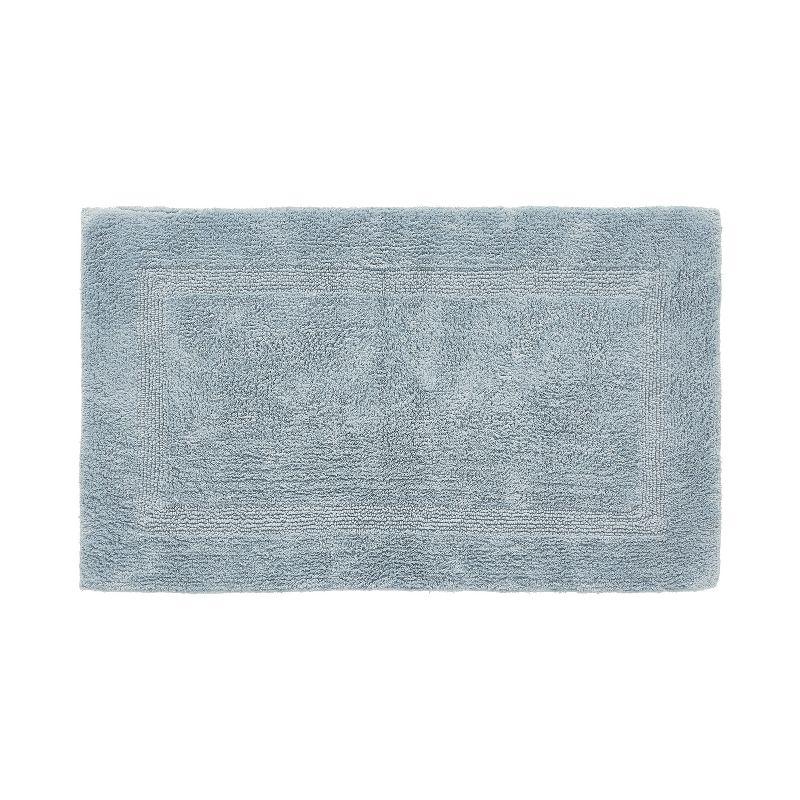 Better Trends Lux 100% Cotton Tufted Solid Reversible Bath Rug 24" x 40" Rectangle - Blue