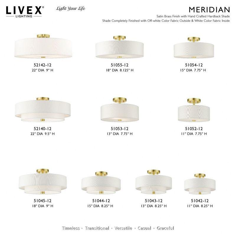 Livex Lighting Meridian 2 - Light Semi-Flush Mount in  Satin Brass