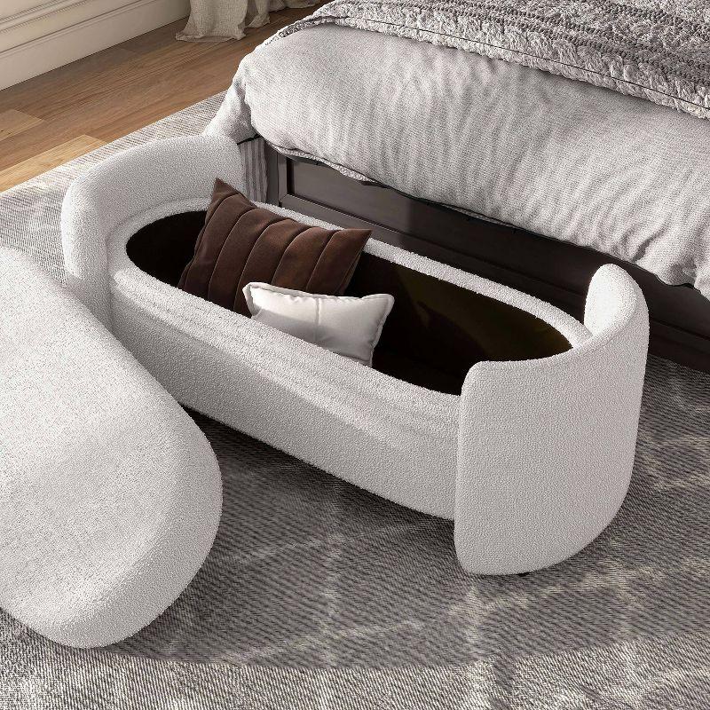 Makine Glam Boucle Storage Bench for Bedroom and Entryway - HOMES: Inside + Out