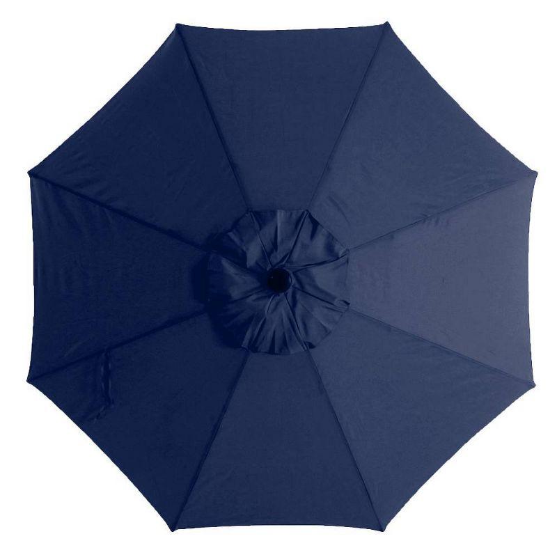 Navy Octagon Steel Market Umbrella with Crank Lift