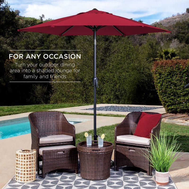 Best Choice Products 7.5ft Heavy-Duty Outdoor Market Patio Umbrella w/ Push Button Tilt, Easy Crank