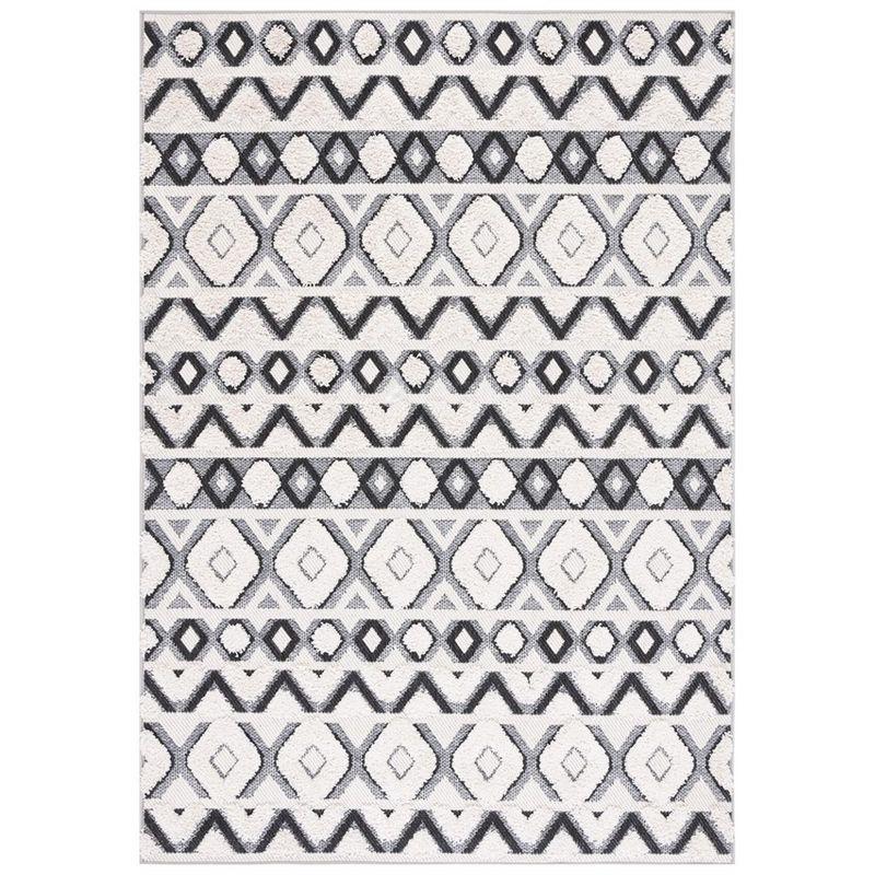 Cottage COT210 Power Loomed Indoor/Outdoor Area Rug - Ivory/Black - 8'x10' - Safavieh.