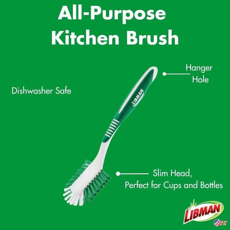 Libman Scrub Brush Kit | for Grout, Tile, Bathroom, Carpet, Kitchen, and Household Messes | Strong Fibers for Tough Cleaning