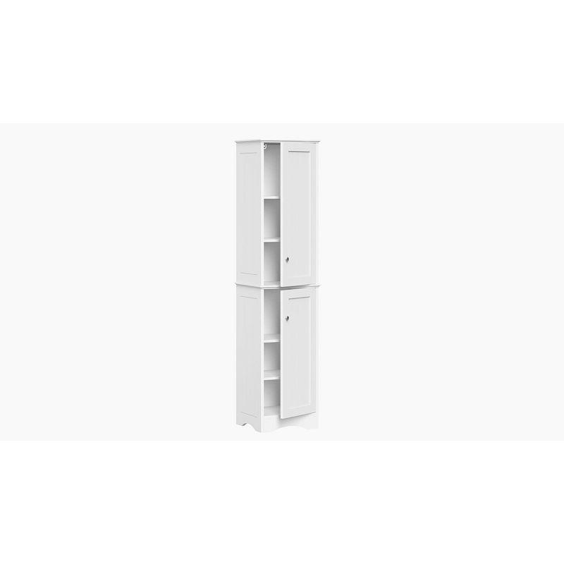 RiverRidge Ashland Two-Door Tall Bathroom Storage Cabinet and Linen Organizer with Adjustable Shelves - White