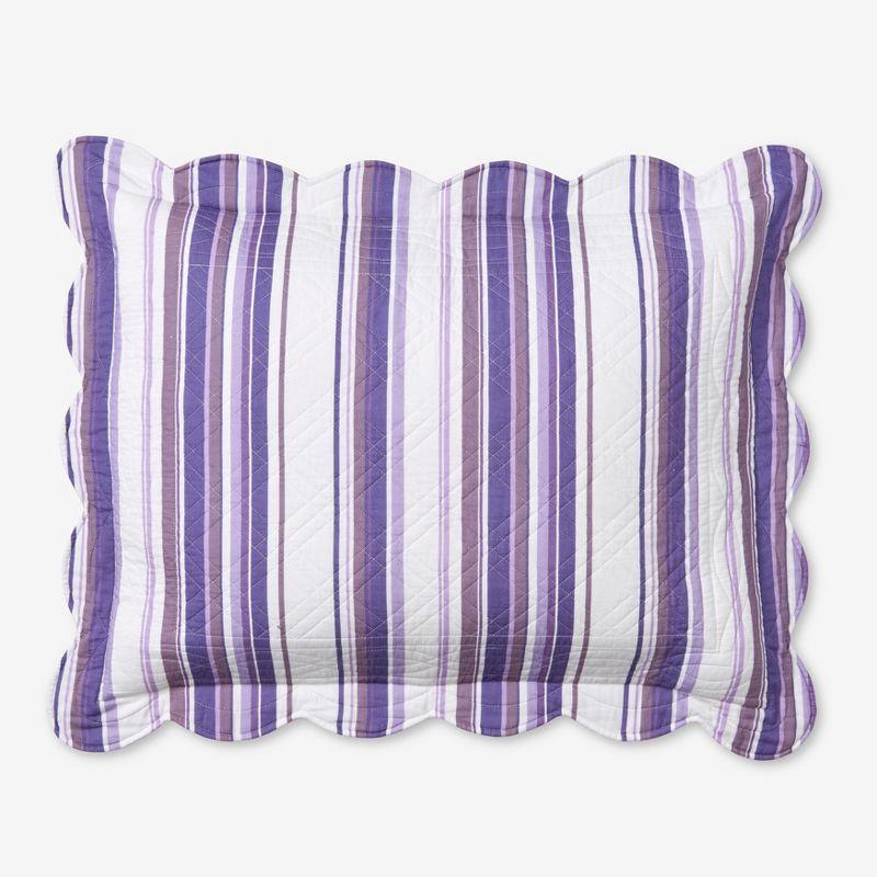 BrylaneHome Florence Sham - King, Blue Stripe