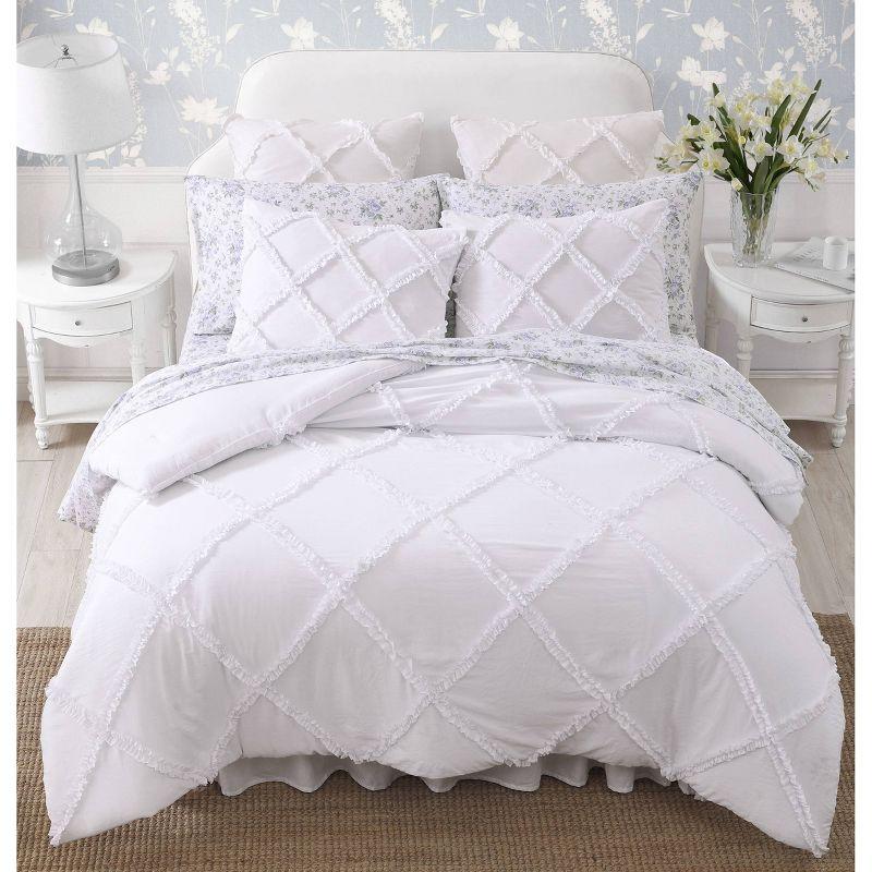 Laura Ashley Norah Comforter Bedding Set White