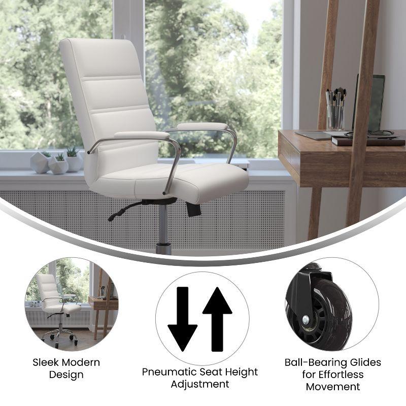 Flash Furniture Mid-Back Executive Swivel Office Chair with Arms, and Transparent Roller Wheels