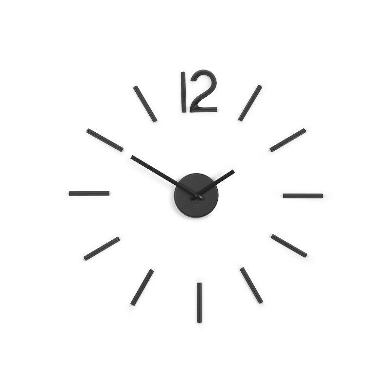 Blink Wall Clock Black - Umbra: Modern Aluminum Analog Display, Indoor Decorative Timepiece